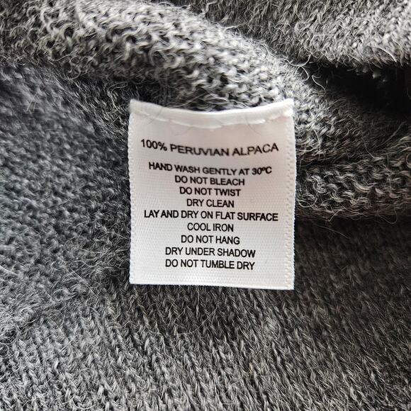 Alpaca Golf Inca Fashions Pure Alpaca Mens Sweater Cardigan Knit Golf Gray XXL - Picture 13 of 13